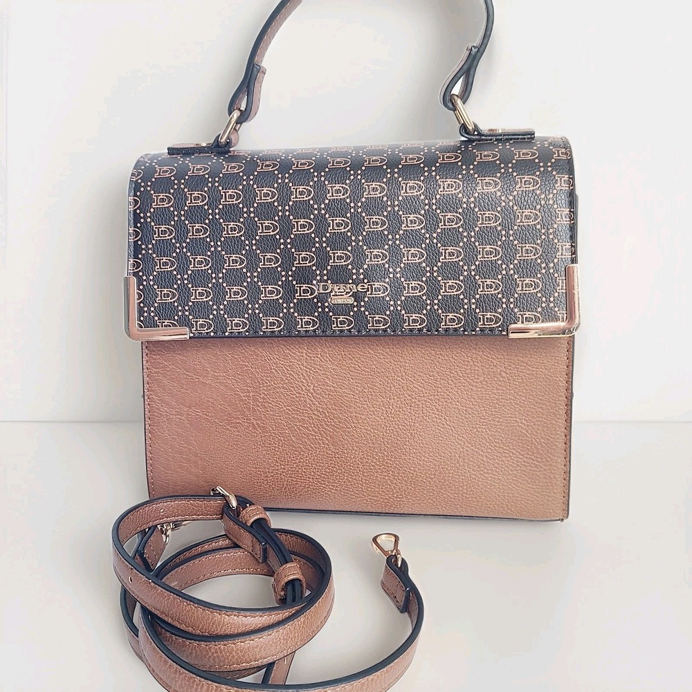DUNE London Womens Satchel Monogram Bag Colorblock‎ Convertible Crossbody NWOT